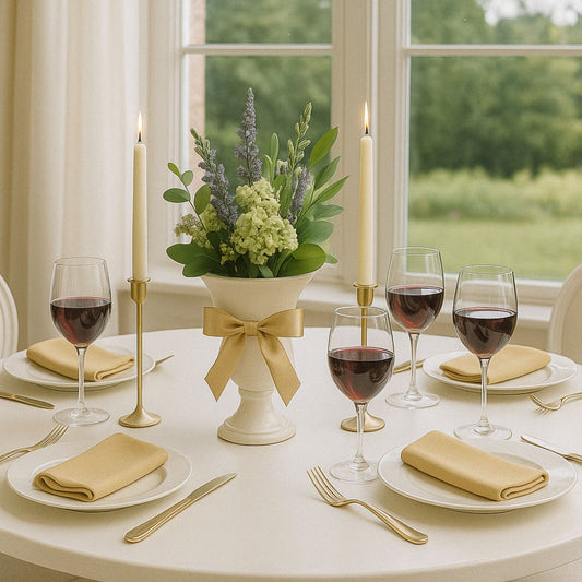 Tall White Urns