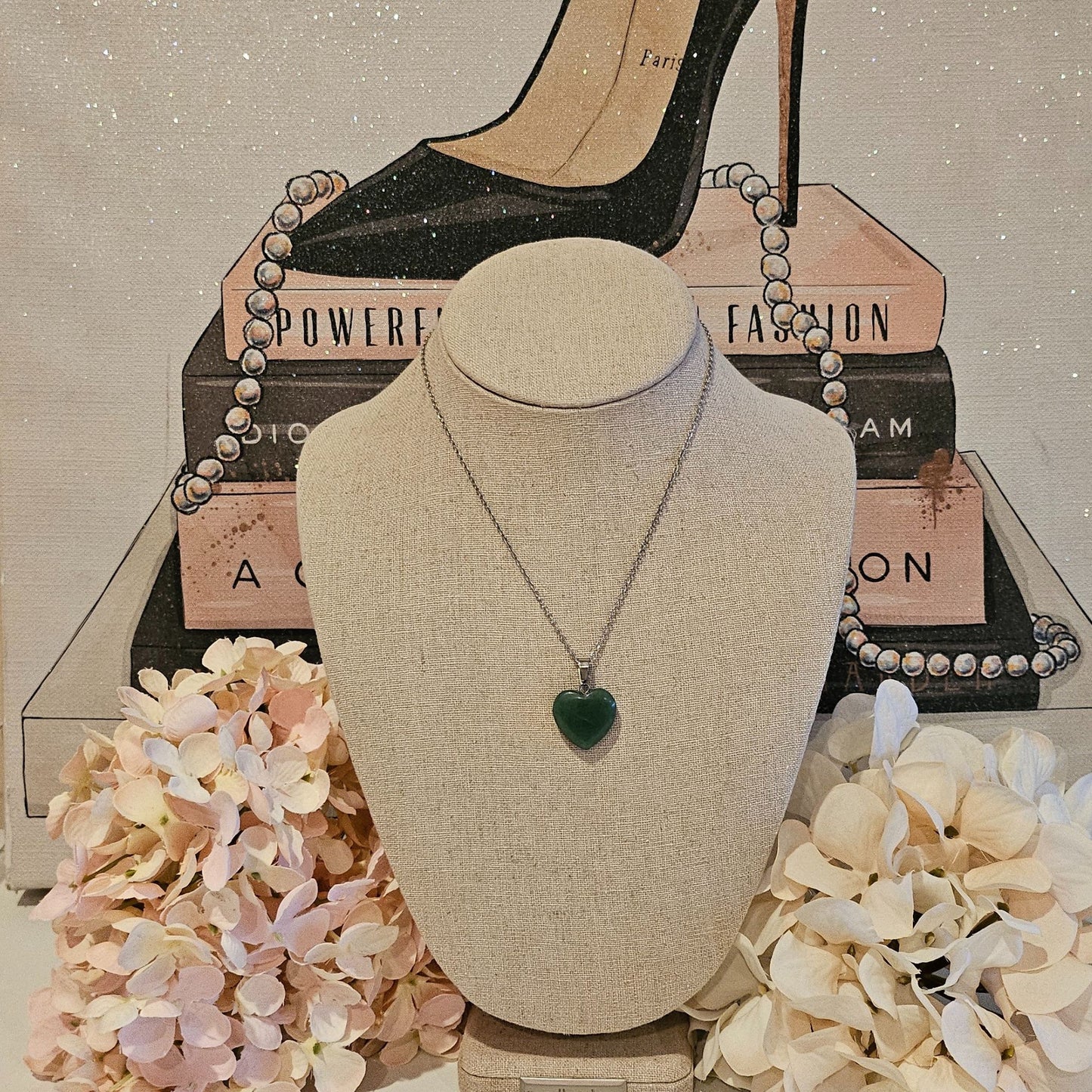 Natural Stone Heart Charm