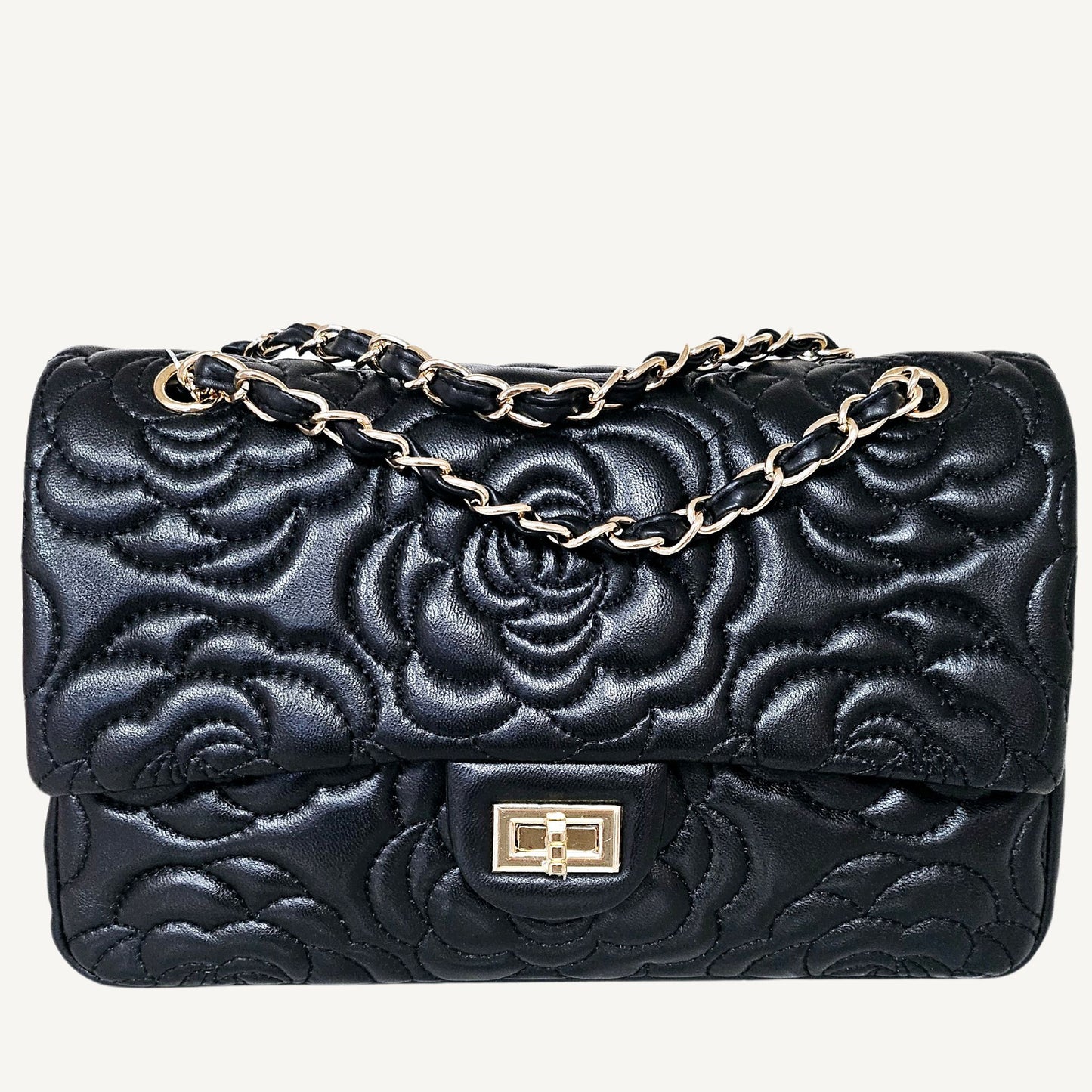 Embossed Camellia Double Flap