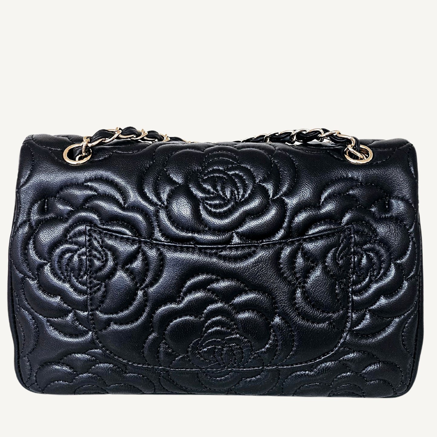 Embossed Camellia Double Flap