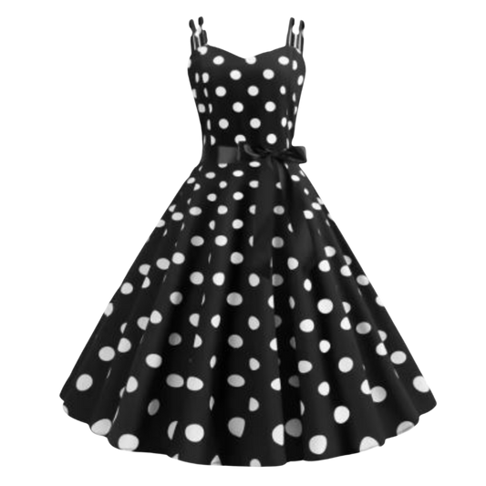 Midnight Polka Dress